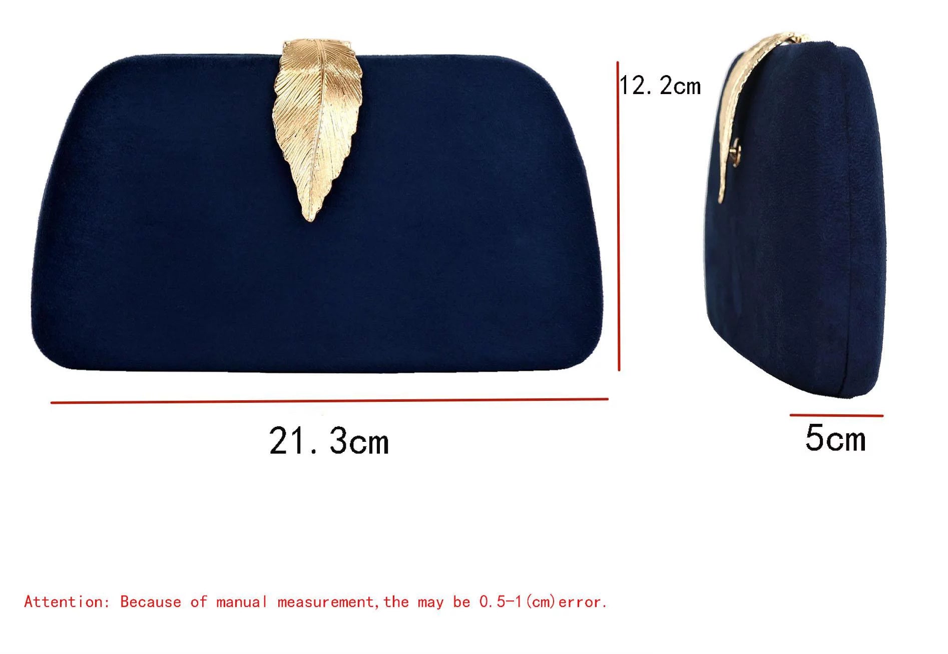 Women'S Faux Suede Soild Clutch Handbag, Navy Blue