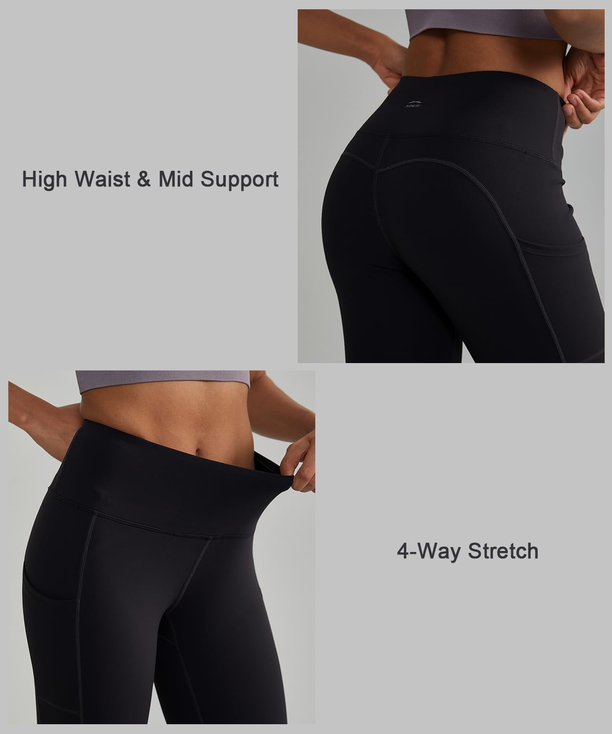 Yoga Pants with Pockets for Women High Waisted Workout Leggings Tummy Control Athletic Leggings