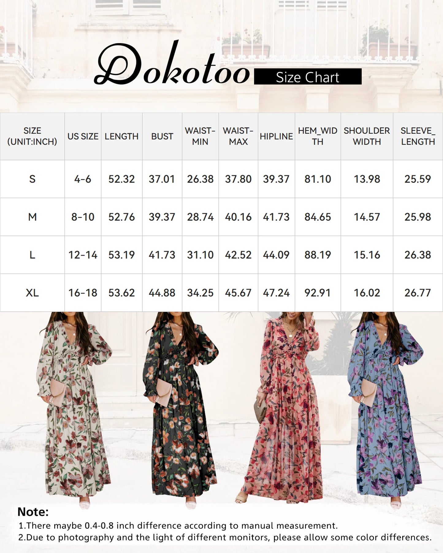 Womens Colorblock Party Dress Long Sleeve Formal Dress Fashion Evening Dress Ruffle Maxi Dress Boho Floral Fall Dress Flowy Loose Long Dress, US 8-10(M)